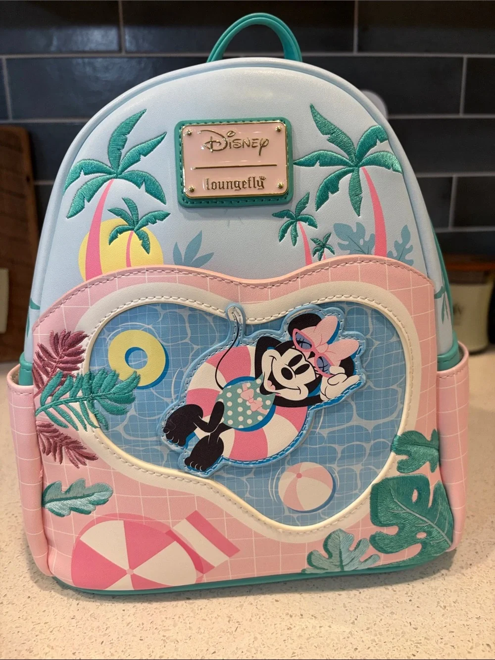 Minnie Mouse Vacation Loungefly Backpack NWOT and Wallet NWT Set